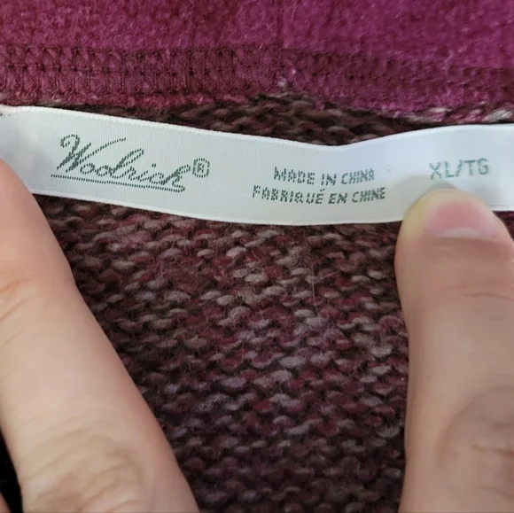 Woolrich Women's Maroon Hooded Button Front Cardigan Sweater - Picture 5 of 10